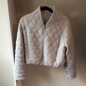 lululemon athletica Quilted Light Gray Bomber Jacket